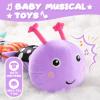 AWOTOY Baby Toys 0-6-12 Months,Musical Caterpillar Stuffed Animals Activity Infant Toys with Crinkle,Rattles,Muti-Teething Sensory Toy,Boy Girl Gifts for Newborn Tummy Time,Purple view 2