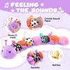 AWOTOY Baby Toys 0-6-12 Months,Musical Caterpillar Stuffed Animals Activity Infant Toys with Crinkle,Rattles,Muti-Teething Sensory Toy,Boy Girl Gifts for Newborn Tummy Time,Purple view 3