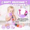AWOTOY Baby Toys 0-6-12 Months,Musical Caterpillar Stuffed Animals Activity Infant Toys with Crinkle,Rattles,Muti-Teething Sensory Toy,Boy Girl Gifts for Newborn Tummy Time,Purple view 4