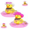 2PCS Cowboy Rubber Duck Car Decorations Set with Hat, Sunglasses, Scarf, Toy Gun, Necklace & Swim Ring - Funny Dashboard Ducks for Car Interior, Office, Home Decor Gift view 1