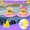 2PCS Cowboy Rubber Duck Car Decorations Set with Hat, Sunglasses, Scarf, Toy Gun, Necklace & Swim Ring - Funny Dashboard Ducks for Car Interior, Office, Home Decor Gift view 2