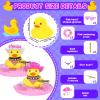 2PCS Cowboy Rubber Duck Car Decorations Set with Hat, Sunglasses, Scarf, Toy Gun, Necklace & Swim Ring - Funny Dashboard Ducks for Car Interior, Office, Home Decor Gift view 3