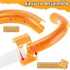 Replacement Pipe Track Set for Track Car, 8-Piece Straight Pipe Track with 16 Connectors, Compatible with Cars Toys, for Kids 6 7 8 Years Old Boys view 2