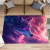 4x5 Wolf Area Rugs - Wolf Rug for Entryway, Starry Sky Washable Entry Way Rugs Kids Carpet for Inside House Playroom Living Room End Table Nursery view 1
