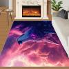 4x5 Wolf Area Rugs - Wolf Rug for Entryway, Starry Sky Washable Entry Way Rugs Kids Carpet for Inside House Playroom Living Room End Table Nursery view 2