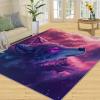 4x5 Wolf Area Rugs - Wolf Rug for Entryway, Starry Sky Washable Entry Way Rugs Kids Carpet for Inside House Playroom Living Room End Table Nursery view 3