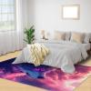 4x5 Wolf Area Rugs - Wolf Rug for Entryway, Starry Sky Washable Entry Way Rugs Kids Carpet for Inside House Playroom Living Room End Table Nursery view 4