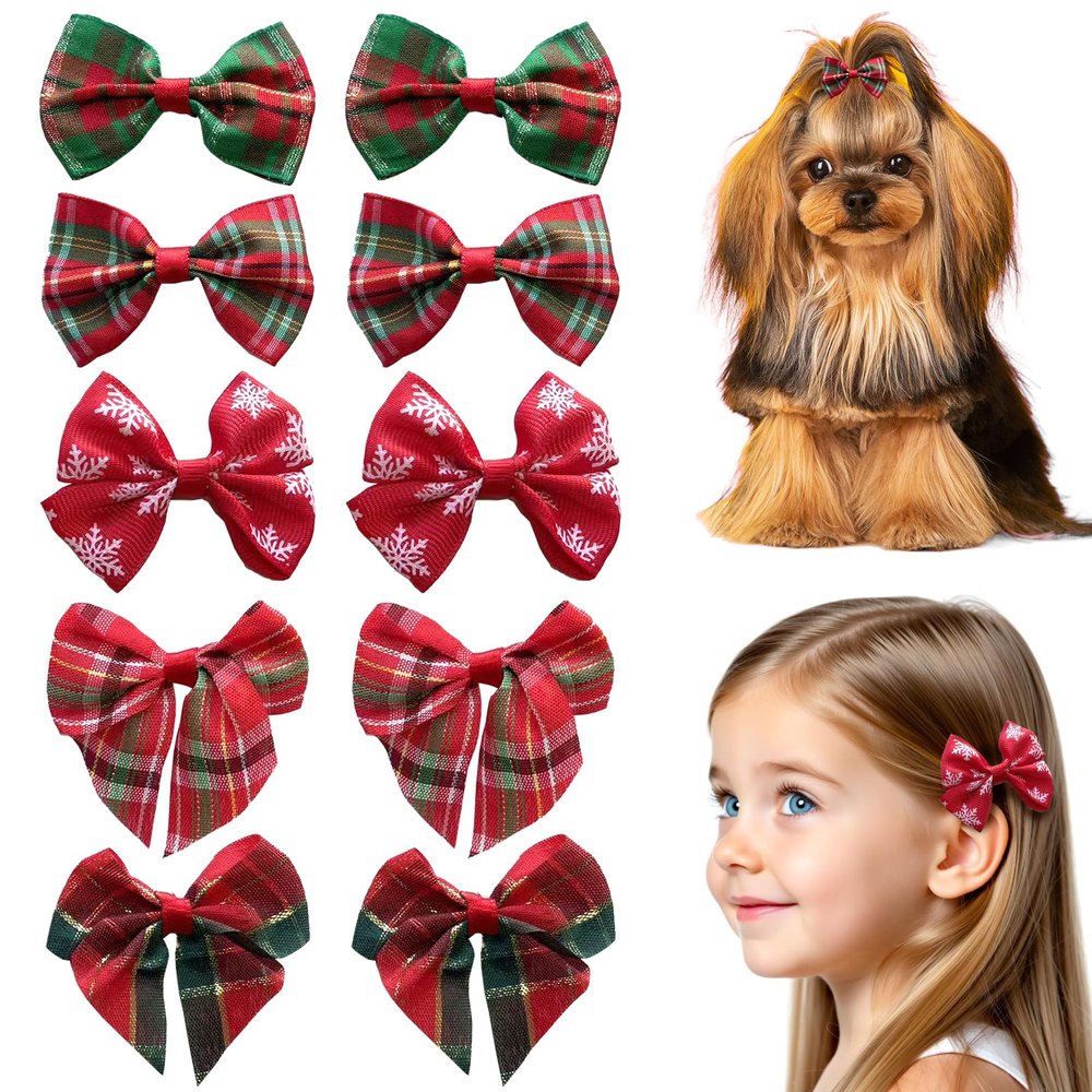 10 Pcs Mini Christmas Baby Hair Clips Cute Holiday Hair Accessories for Toddlers Kids Pets Christmas Gift