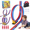 Flexible Race Car Track for Kids  15ft DIY Bendable Ramp with Suction Cups  Portable Roll-Up Car Track for Kids Compatible with 1:64 Diecast Cars  Birthday Christmas for Boys Girls Ages 3+ view 1