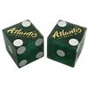 Authentic Nevada Craps Dice - Wide Selection Genuine Casino Table-Played Dice Pairs from Lake Tahoe, Reno & Other Nevada Destinations (Matching, Reno Atlantis - Green Frosted) view 1