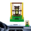 Car Dashboard Swing Bear Decoration - Solar Powered Bobble Bear, Adorable Wobbling Figurine, Vibrant Dancing Ornament | Cute Swinging Bears Statue Car Console Decor, Miniature Dashboard Accessory view 1