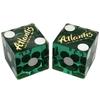 Authentic Nevada Craps Dice - Wide Selection Genuine Casino Table-Played Dice Pairs from Lake Tahoe, Reno & Other Nevada Destinations (Matching, Reno Atlantis - Green Polished) view 1