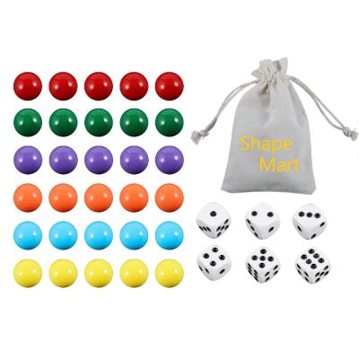 Marble for Games, 30Pcs Replacement Marbles with 1 Storage Bag, 6 Colors, 7 inch