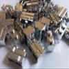 (10 Pieces) 1x2 Chrome Silver Brick, Modified Masonry Profile view 1