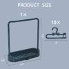 15-17cm Doll Clothes Hanger Shoes Stand with Base, 10 Pcs Clothes Hangers for Doll Accessories, Frame with Drain Hole Durable Plastic Dolls Wardrobe Organizer for Dollhouse Decor(Black) view 3