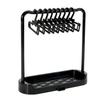 15-17cm Doll Clothes Hanger Shoes Stand with Base, 10 Pcs Clothes Hangers for Doll Accessories, Frame with Drain Hole Durable Plastic Dolls Wardrobe Organizer for Dollhouse Decor(Black) view 4