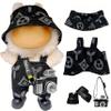 17cm Labubu Clothes Set (No Doll) - 4PCS Denim Overalls with Hat, Camera, Shoes - Complete Cute Fashion Outfits Doll Clothing Accessories for Labubu Doll Dress Up ( Black ) view 1