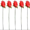 5-Pack Collapsible Rose Magic Tricks - Instant Flower Appearance Illusion for Close-Up Magic Shows, Street Performances and Party Pranks | Flexible Alloy Petals (Crimson Red) view 1