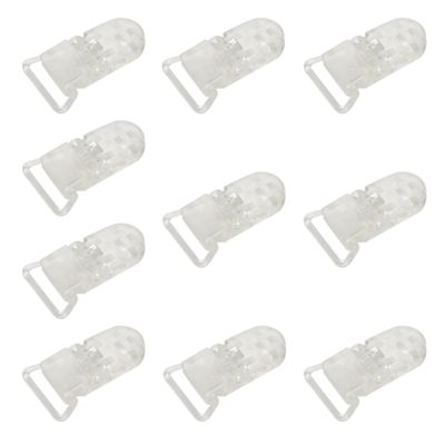 10-Pack Pacifier Clip Replacement Ends - BPA-Free Plastic Fasteners for DIY Baby Crafts, Sewing Bibs & Blankets Straps (3/4 Inch, Transparent)