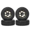 Rc Car Wheel Rim Tire for Axial SCX24 AXI00001 for Deadbolt for Gladiator 4pcs 1.0" Metal Beadlock Wheel Hub Rims Tires Set for 1/24 RC Crawler Car view 1