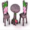 1Set Miniature Furniture Set, Mini Table and Chairs, Wooden Garden Decor for Tiny Houses, Micro Landscape Dollhouse Accessories view 1