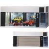 Storage for Hot Wheels 1/64 Scale Toy Car Display Case Stackable Parking Garage with Lights and Electric Voice-Control 3 Replaceable 3D Scene Dioramas (Brown) view 1
