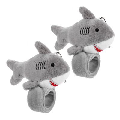 Abaodam Plush Shark Snap Bracelet Kids Slap Band Stuffed Animal Hugger Wristband Toy for Dress up and Party Favor