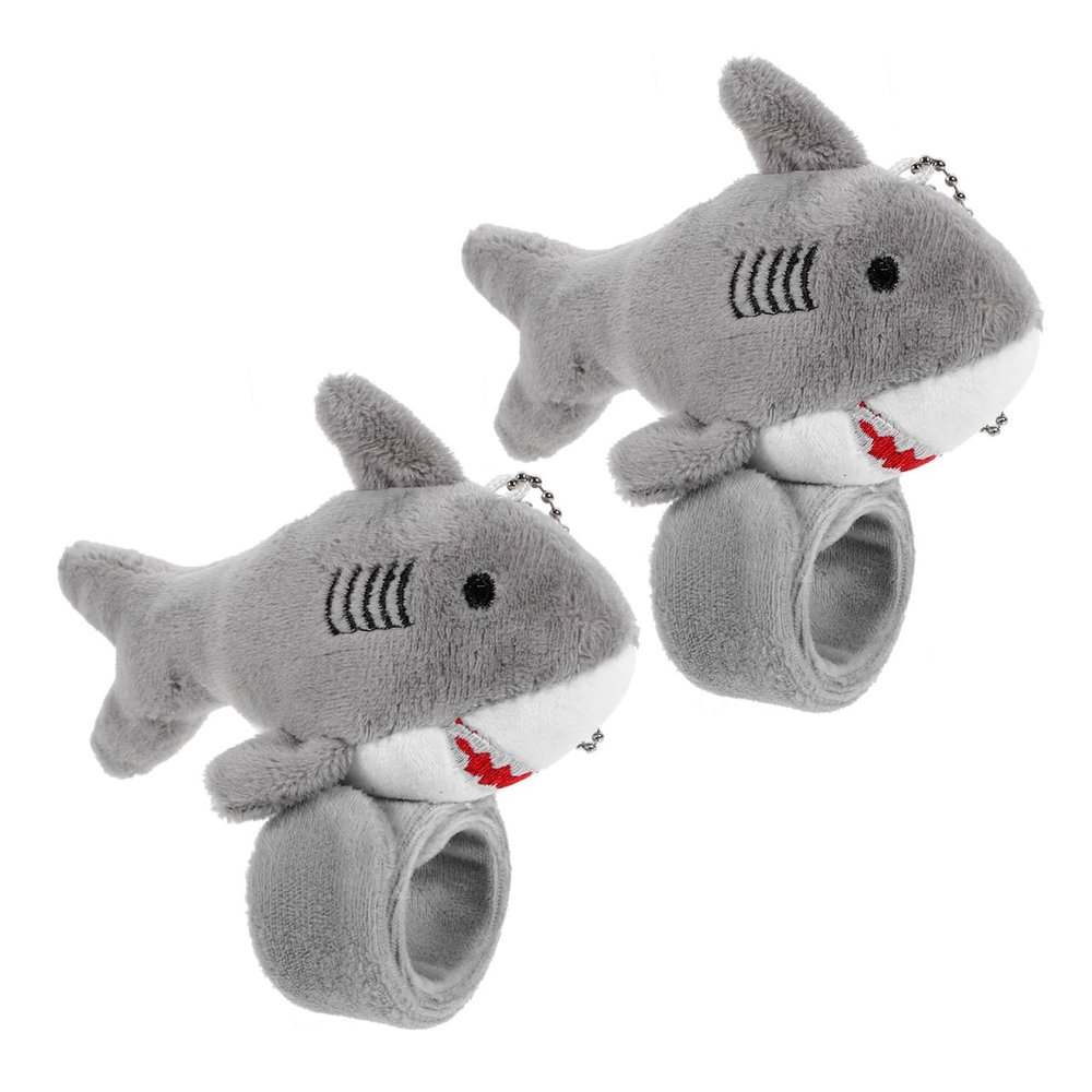 Abaodam Plush Shark Snap Bracelet Kids Slap Band Stuffed Animal Hugger Wristband Toy for Dress up and Party Favor