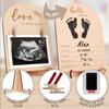 geuiotaim Wooden Sonogram Picture Frame, Double-Sided Ultrasound Photo Display for Pregnancy Announcement Gender Reveal & Nursery Decor Perfect Baby Gift for Expecting Mom and Dad Fits 4x3 Photo view 2