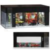 Storage for Hot Wheels 1/64 Scale Toy Car Display Case Stackable Parking Garage with Lights and Electric Voice-Control 3 Replaceable 3D Scene Dioramas (Black) view 1