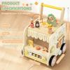 Pithfor Wooden Activity Cube Push Walker, Wooden Baby Walker, Montessori Toys for Babies 10-12 Months 1 2 3 Years Old Boys & Girls, Help Learning to Walk & Sit-to-Stand view 2