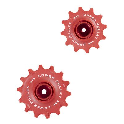 TRiPEAK 12/14T Jockey Wheel Pulley Set, 2 pcs for SRAM 12 Speed E-Tap AXS RED E1/Force E1 Road Rear Derailleur, red (Stainless Steel)