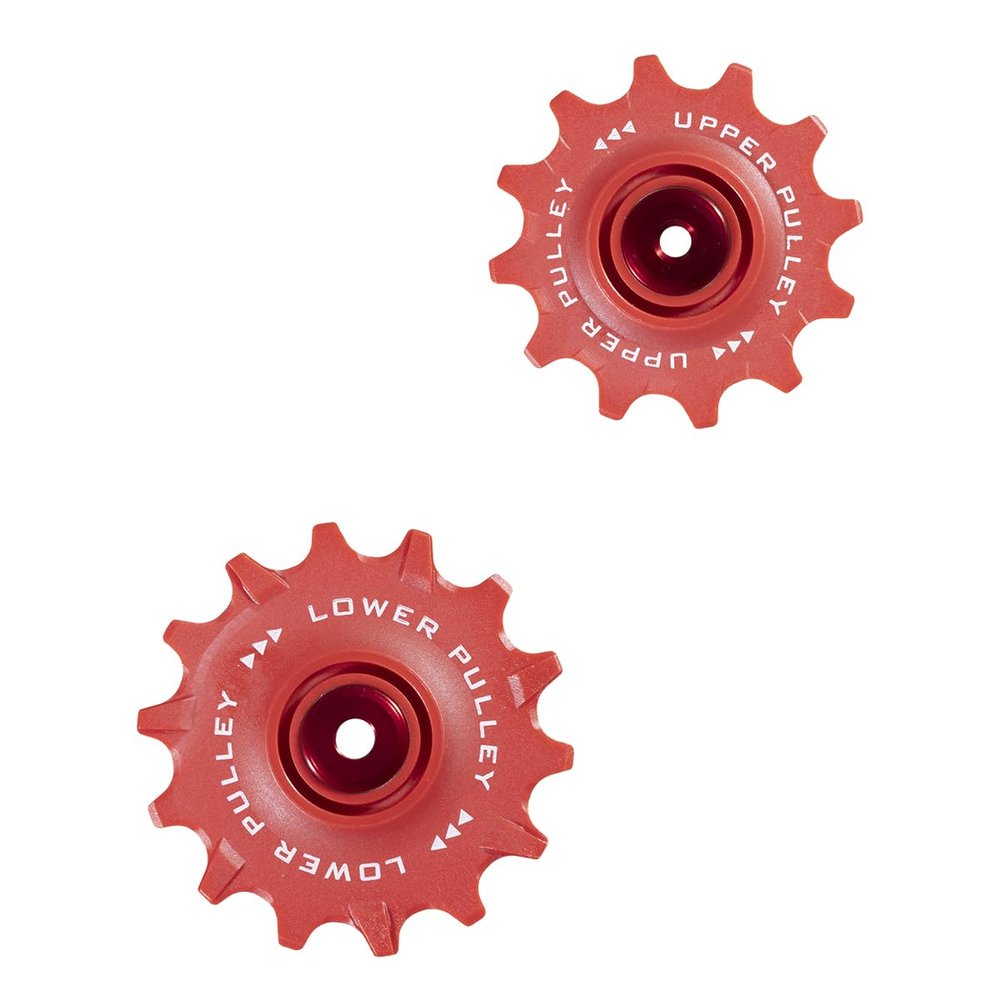TRiPEAK 12/14T Jockey Wheel Pulley Set, 2 pcs for SRAM 12 Speed E-Tap AXS RED E1/Force E1 Road Rear Derailleur, red (Stainless Steel)