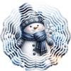 10" Snowman Metal Wind Spinner Winter Garden Decor with Lantern & Pine Accents view 1