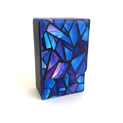 Boltquan Tarot Card Holder with Blue Interior  Fold-Top Case with Magnetic Lid Closure  Fits Standard Tarot Decks  Outer Dimensions 5.39 x 3.38 x 2 Inches (Prismara)