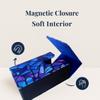 Boltquan Tarot Card Holder with Blue Interior  Fold-Top Case with Magnetic Lid Closure  Fits Standard Tarot Decks  Outer Dimensions 5.39 x 3.38 x 2 Inches (Prismara) view 2