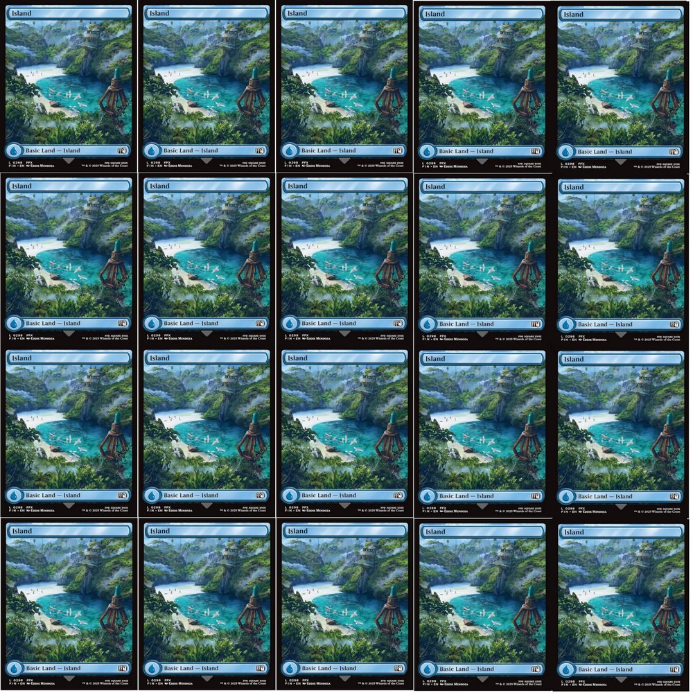 20x Magic The Gathering Final Fantasy Full Art Lands - MTG - Island #298 (Non-Foil)
