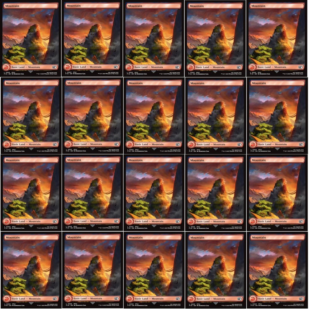 20x Magic The Gathering Final Fantasy Full Art Lands - MTG - Mountain #303 (Non-Foil)