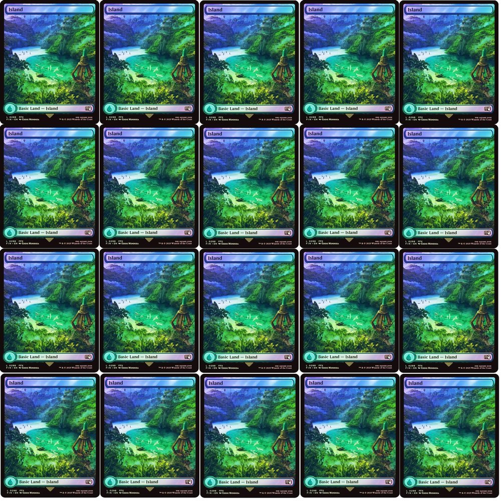 20x Magic The Gathering Final Fantasy FOIL Full Art Lands - MTG - Island #298 (Foil)