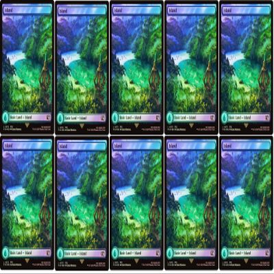 10x Magic The Gathering Final Fantasy Surge FOIL Full Art Lands - MTG - (Island #573 (Surge Foil))
