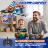 ZzzMgzzZ Foam Remote Control Airplanes for Kids & Adults | Easy Control, Great for Beginner and Teenagers, with Stable Hovering, 360 Flips, Circle Fly, LED Light, 2.4Ghz, Christmas & Birthday Gifts view 2