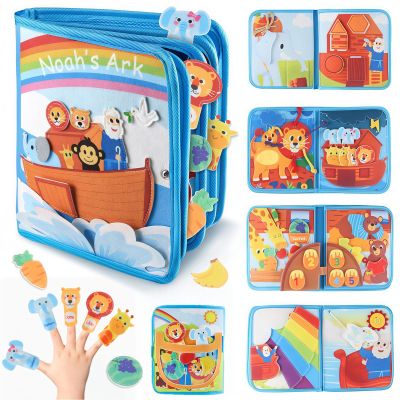Noah's Ark Busy Book for Toddlers 1-3, Montessori Busy Board Educational Learning Toys for 1 2 3 Years Old Boy Girl Birthday Gifts,Toddler Toy Airplane Travel Essential Animals Activity Books