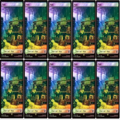 10x Magic The Gathering Final Fantasy Surge FOIL Full Art Lands - MTG - (Plains #572 (Surge Foil))