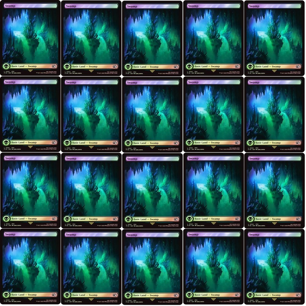 20x Magic The Gathering Final Fantasy FOIL Full Art Lands - MTG - Swamp #301 (Foil)