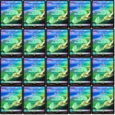 20x Magic The Gathering Final Fantasy FOIL Full Art Lands - MTG - Island #299 (Foil)