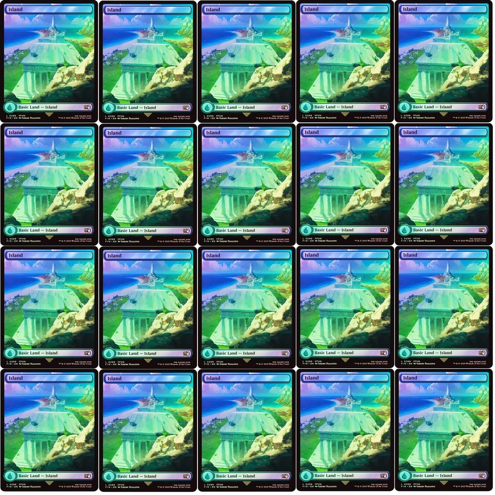 20x Magic The Gathering Final Fantasy FOIL Full Art Lands - MTG - Island #299 (Foil)