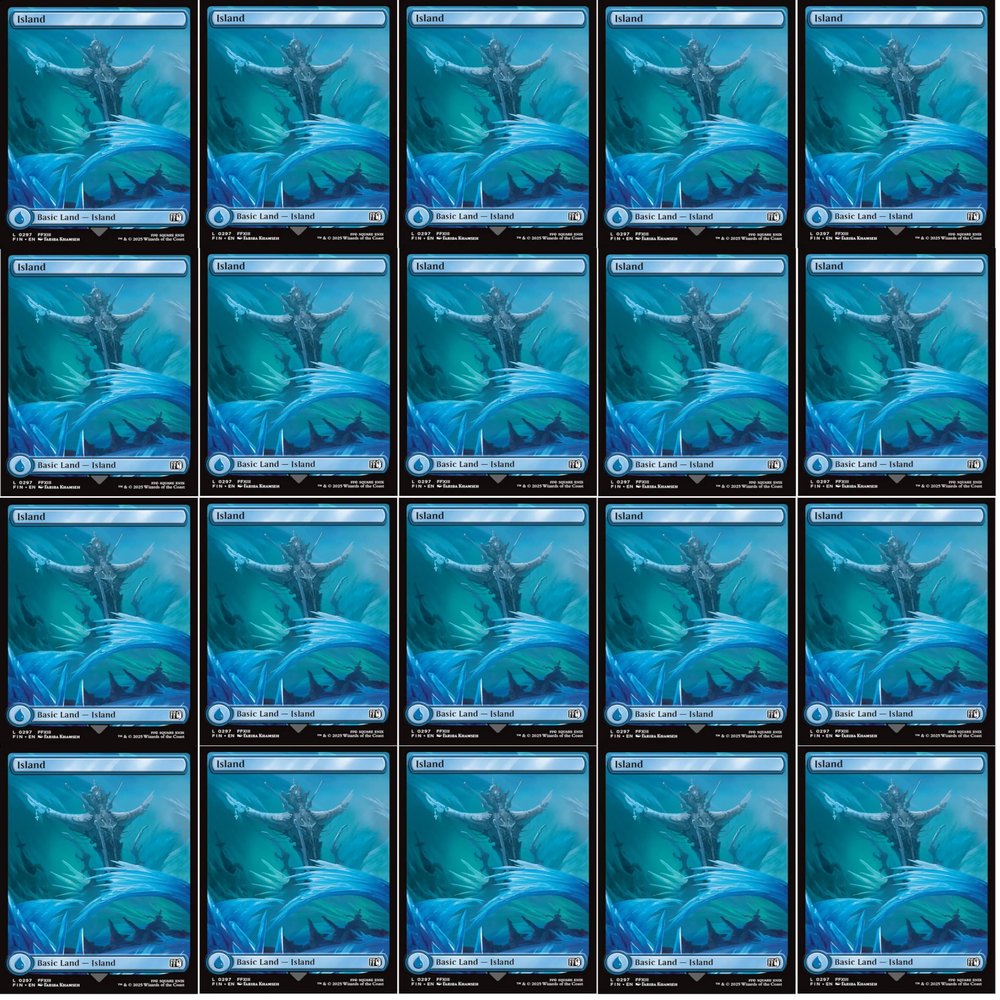 20x Magic The Gathering Final Fantasy Full Art Lands - MTG - Island #297 (Non-Foil)
