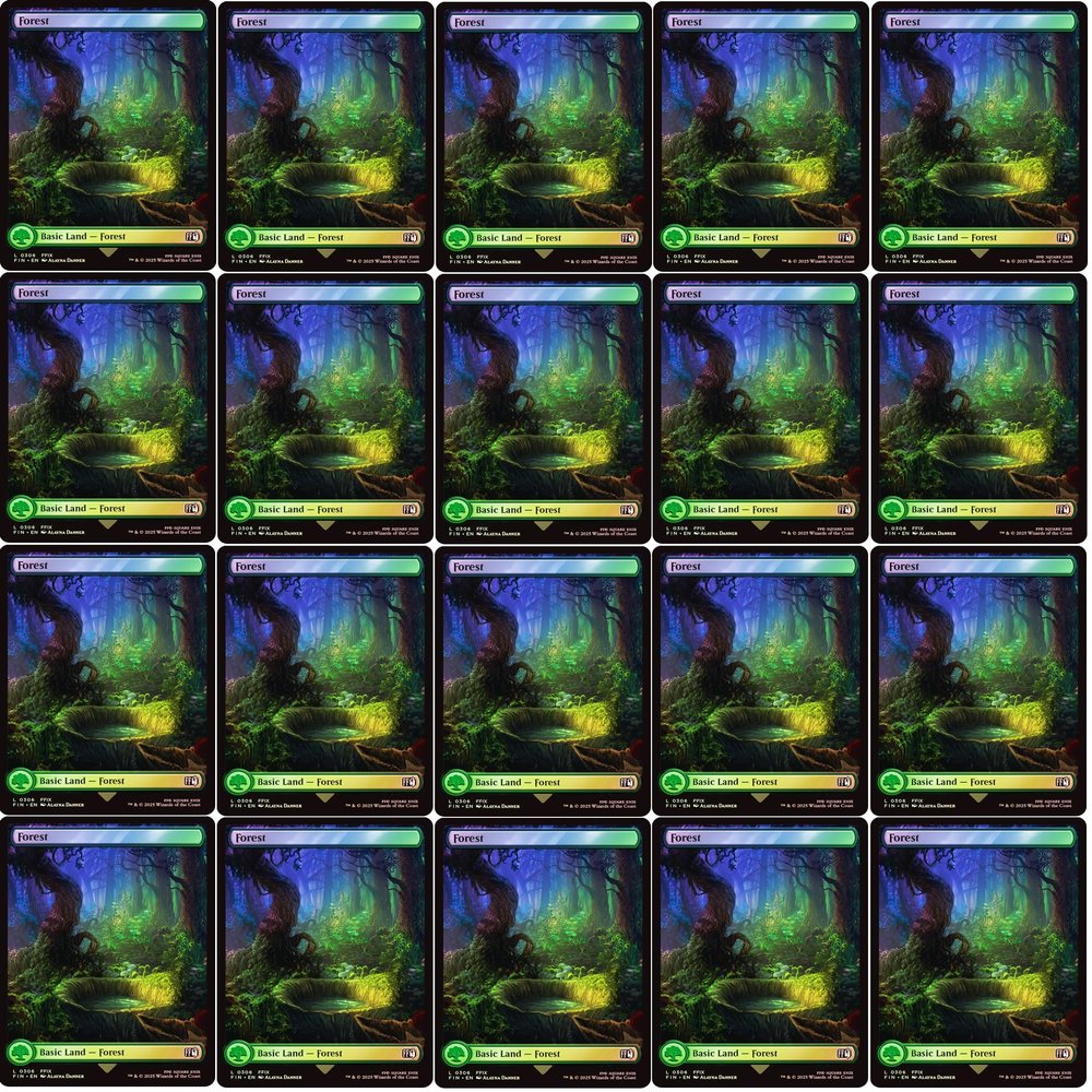 20x Magic The Gathering Final Fantasy FOIL Full Art Lands - MTG - Forest #306 (Foil)
