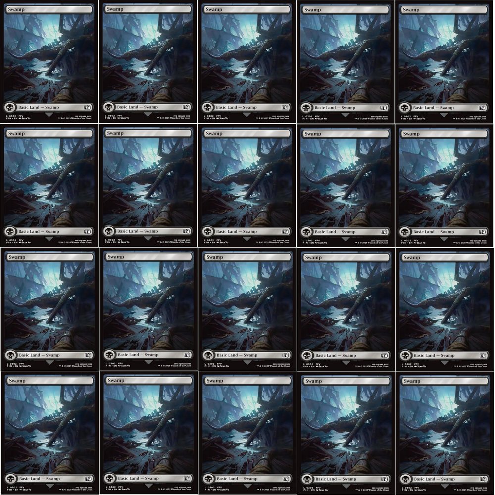 20x Magic The Gathering Final Fantasy Full Art Lands - MTG - Swamp #302 (Non-Foil)