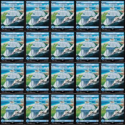 20x Magic The Gathering Final Fantasy Full Art Lands - MTG - Island #299 (Non-Foil)
